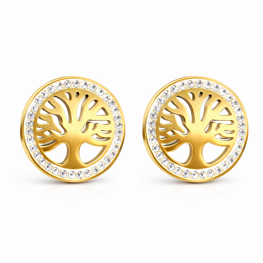 ツリーオブライフピアス  生命の木ゴールドデザイン 永遠の美しさ 枝葉