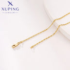 Xuping Jewelry Personality Light Gold Color Necklace for Woman Schoolgirl Birthday Christmas Party Wish Gifts X000978777