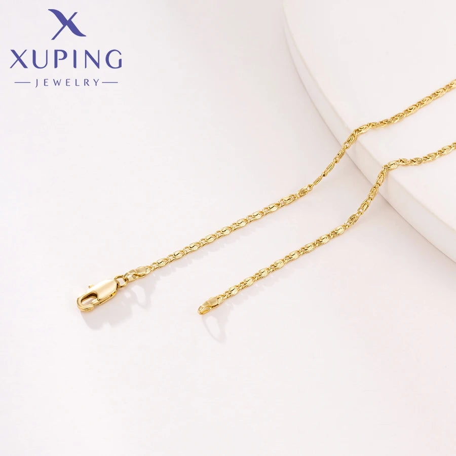 Xuping Jewelry Personality Light Gold Color Necklace for Woman Schoolgirl Birthday Christmas Party Wish Gifts X000978777