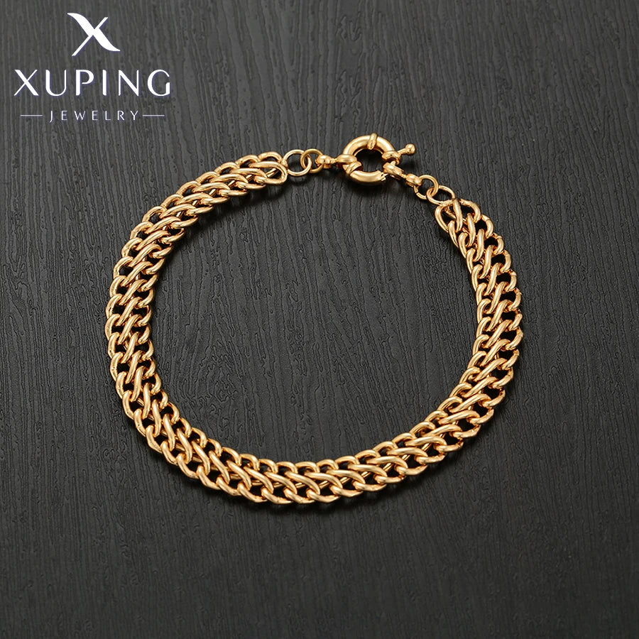Xuping Jewelry Bracelet and Necklace Set Charm Jewellery Set Gold Color Plated for Women Wedding Gifts X000787949