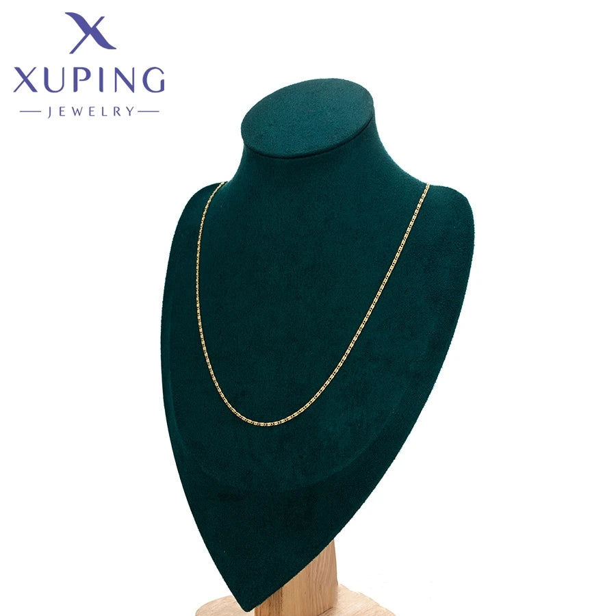 Xuping Jewelry Personality Light Gold Color Necklace for Woman Schoolgirl Birthday Christmas Party Wish Gifts X000978777