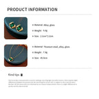 DREJEW Green Fashion Wedding Jewelry Set Wholesale Square Earring Retro Light Luxury Temperament Collarbone Chain Necklace