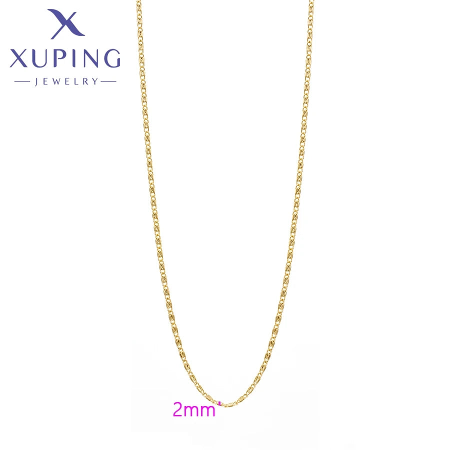Xuping Jewelry Personality Light Gold Color Necklace for Woman Schoolgirl Birthday Christmas Party Wish Gifts X000978777