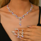 エレガントな花柄デザインのジュエリーセット、パーティー用のファッションジュエリー、日常の服装の装飾、トレンディでどんな服装にも合う絶妙なジュエリー