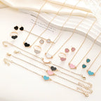 5 Piece Set Women Heart Jewelry High End Fashion Creativity Suitable Gift Giving Necklaces Bracelets Rings Earrings Set