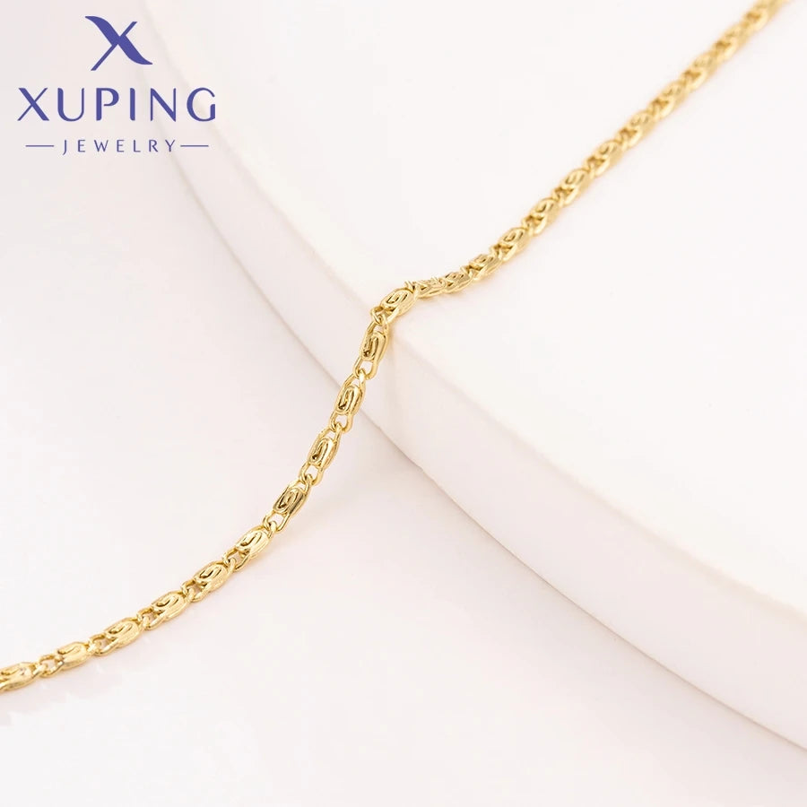 Xuping Jewelry Personality Light Gold Color Necklace for Woman Schoolgirl Birthday Christmas Party Wish Gifts X000978777