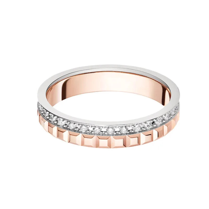 New Women's Jewelry Set Rose Gold Horseshoe Crystal Necklace+Bracelet+Ring Fashionable and Elegant Party Daily Accessories Gift