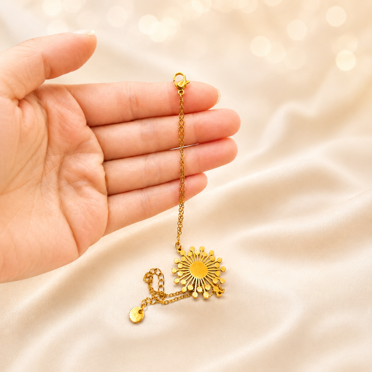 「XINXINIO」太陽の輝きを纏う、幸せを運ぶブレスレット、陽だまりに咲く光 、お花、プレゼント、贈り物