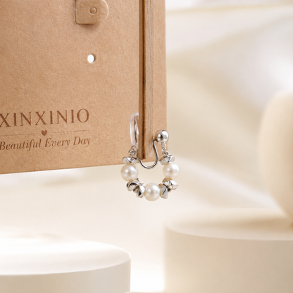 「XINXINIO」 淡水パール 上品な揺れ感 シルバーカラー 耳元アクセサリー イヤリング レディースアクセサリー プレゼント デートコーデ