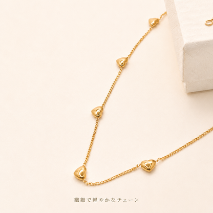 「XINXINIO」愛を纏う ハート ネックレ  心 永遠の愛 洗練された美しさ ゴールドの輝き 贈り物　