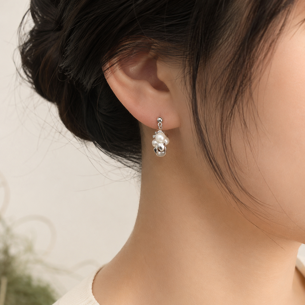 「XINXINIO」 淡水パール 上品な揺れ感 シルバーカラー 耳元アクセサリー イヤリング レディースアクセサリー プレゼント デートコーデ