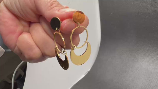 【月の余韻】サークル&ムーンアーチ レイヤードフープピアス(耳元で揺れる月光の呼吸)